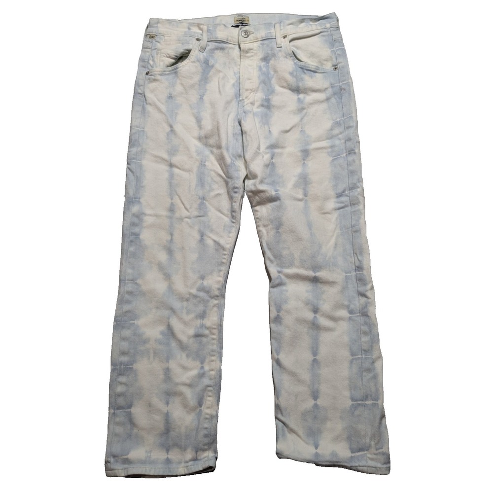 Citizens of Humanity Emerson Slim Boyfriend- Women 29 White-Blue Tie Dye Jeans